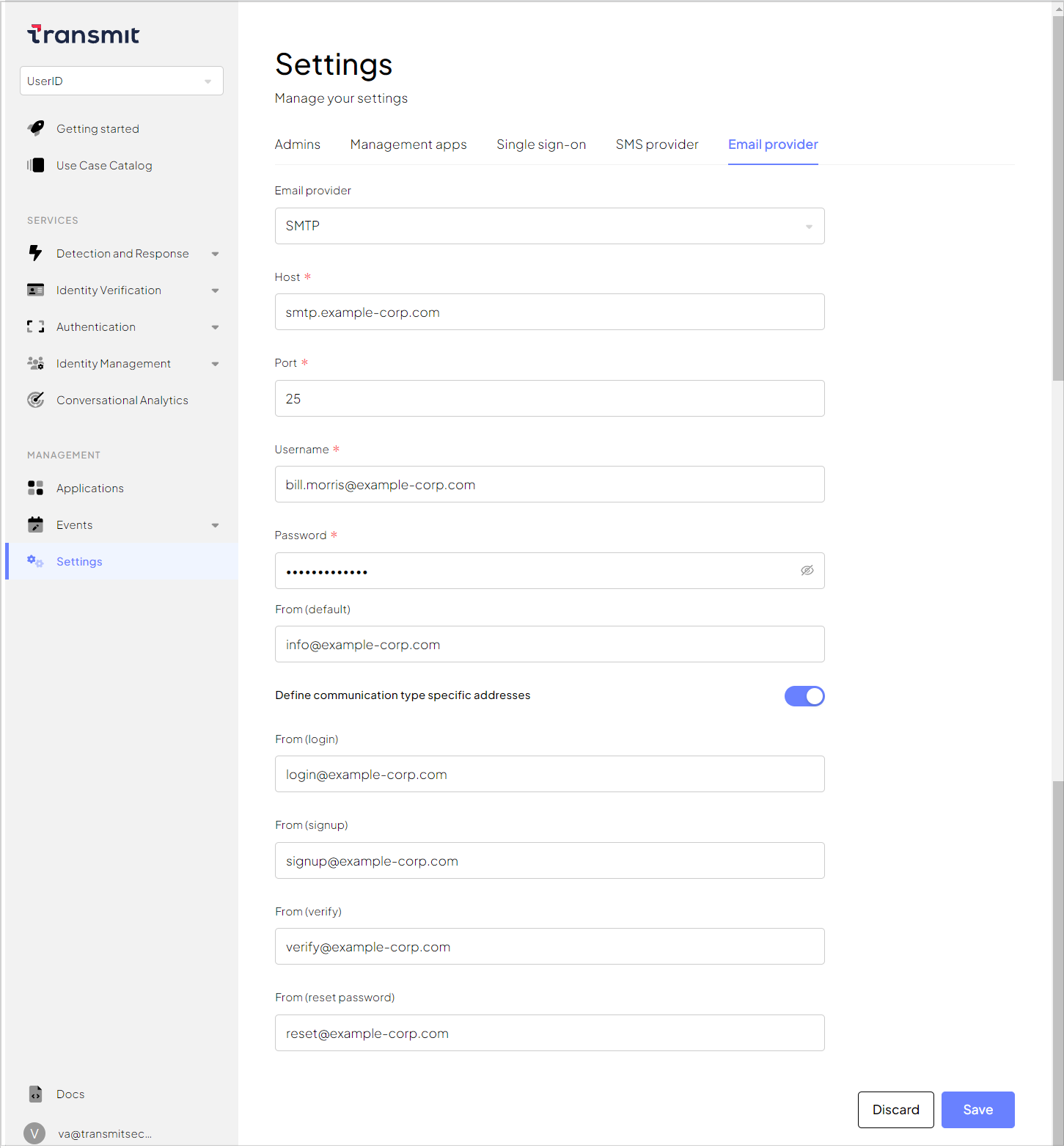 Use custom Email Providers 