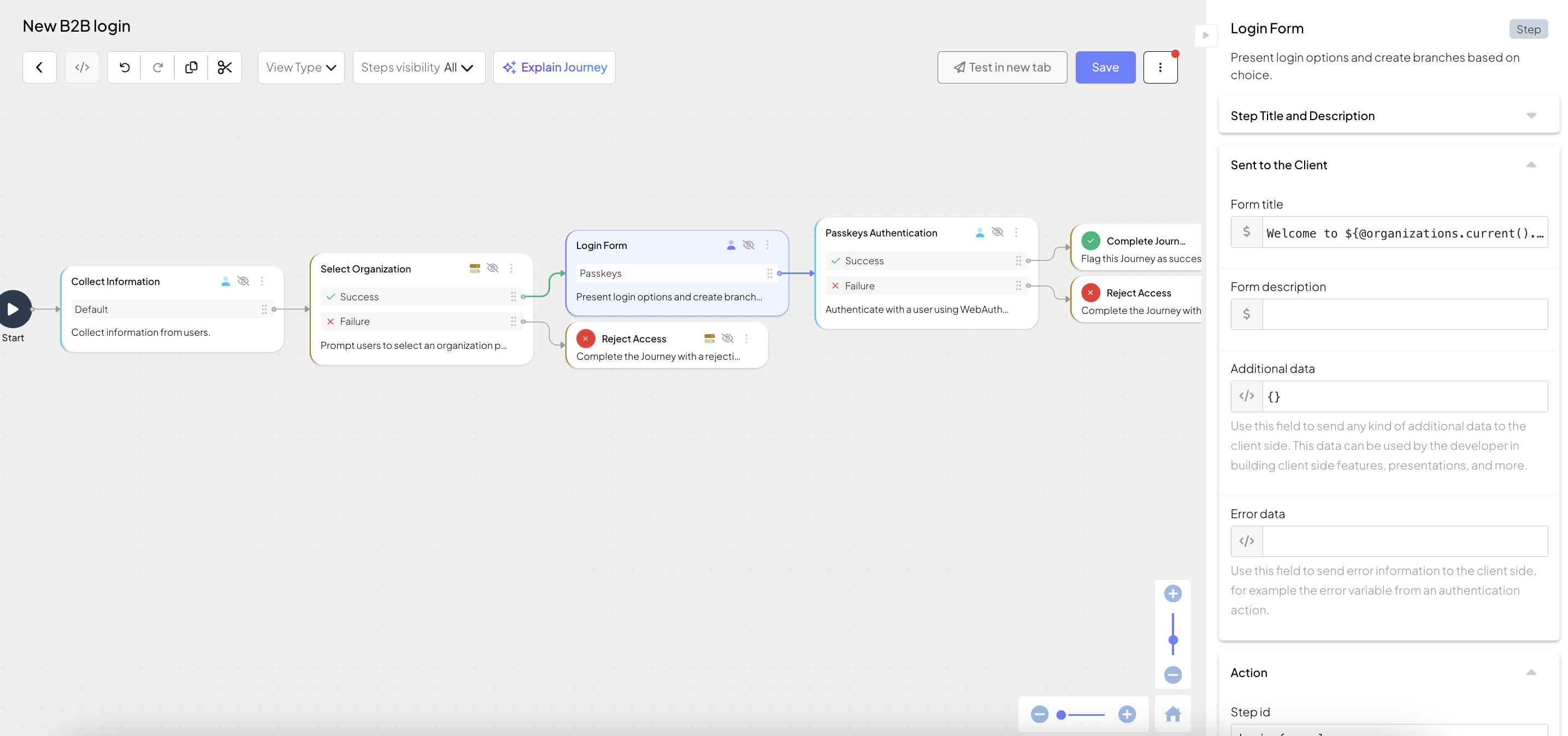 B2B invite journey example